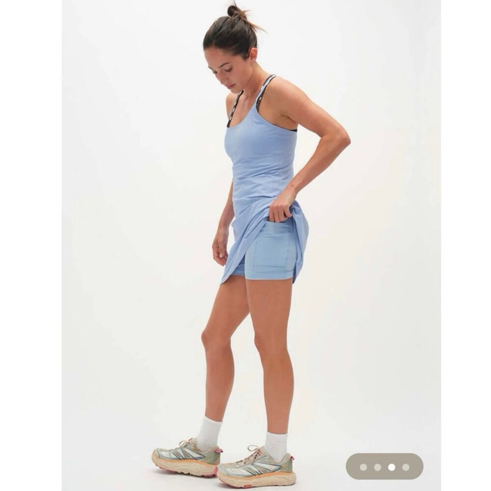 Outdoor Voices Exercise Dress Sz XS Built-In Shorts and Bra NWT blue black green - Picture 6 of 13